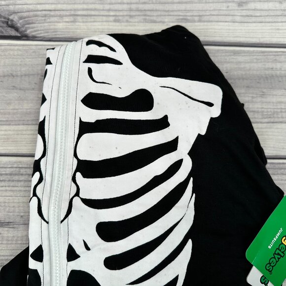 TIPSY ELVES ONE PIECE ZIP UP MASK SKELETON JUMPSUIT Unisex Size‎ XL HALOWEEN - Picture 7 of 8